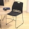 Flash Furniture Black Plastic Stack Chair with Steel Sled Base RUT-NC499A-BK-GG - alternate 7